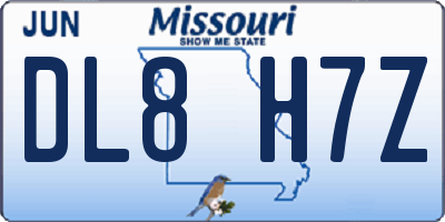 MO license plate DL8H7Z