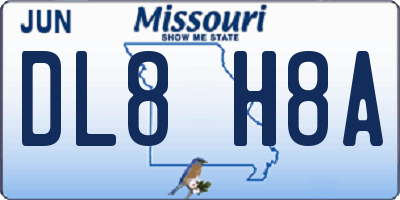 MO license plate DL8H8A