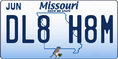 MO license plate DL8H8M