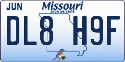 MO license plate DL8H9F