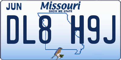MO license plate DL8H9J