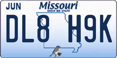 MO license plate DL8H9K