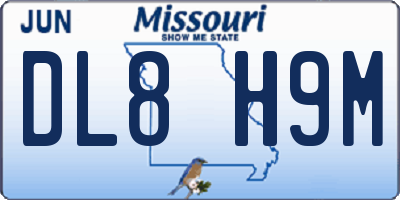 MO license plate DL8H9M