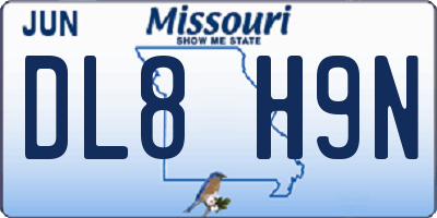 MO license plate DL8H9N
