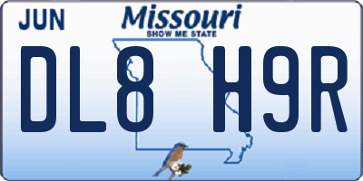 MO license plate DL8H9R