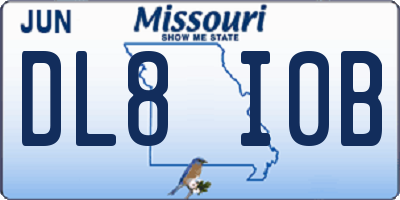 MO license plate DL8I0B