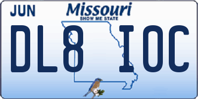 MO license plate DL8I0C