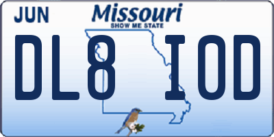 MO license plate DL8I0D