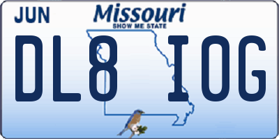MO license plate DL8I0G