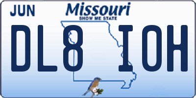 MO license plate DL8I0H