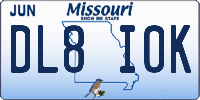 MO license plate DL8I0K