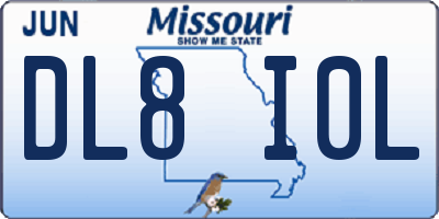 MO license plate DL8I0L