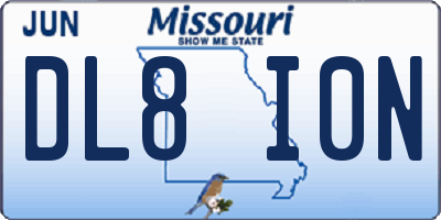 MO license plate DL8I0N