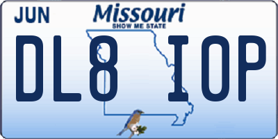 MO license plate DL8I0P