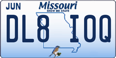 MO license plate DL8I0Q