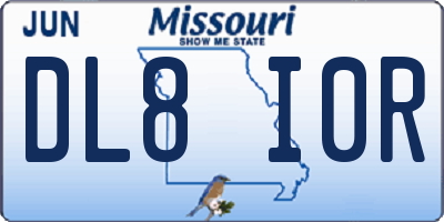 MO license plate DL8I0R