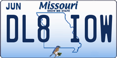 MO license plate DL8I0W