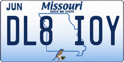 MO license plate DL8I0Y