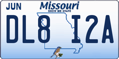 MO license plate DL8I2A