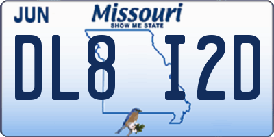 MO license plate DL8I2D