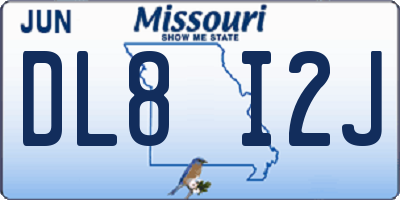 MO license plate DL8I2J