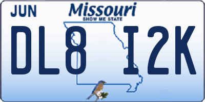 MO license plate DL8I2K