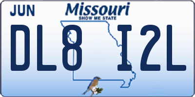 MO license plate DL8I2L