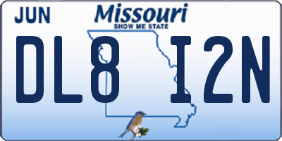 MO license plate DL8I2N
