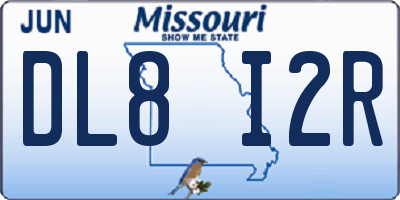 MO license plate DL8I2R