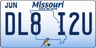 MO license plate DL8I2U