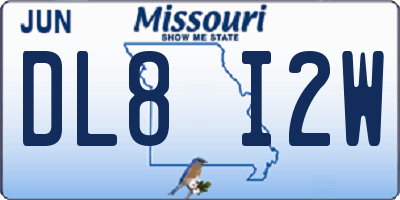 MO license plate DL8I2W