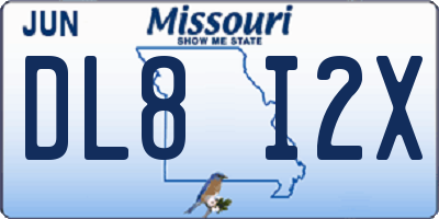 MO license plate DL8I2X
