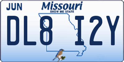 MO license plate DL8I2Y