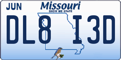 MO license plate DL8I3D