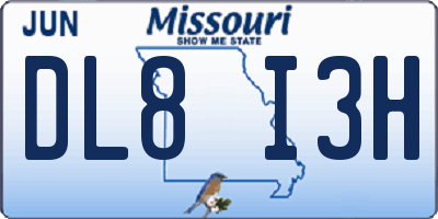 MO license plate DL8I3H