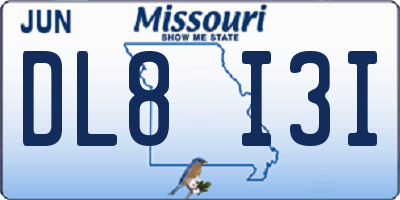MO license plate DL8I3I