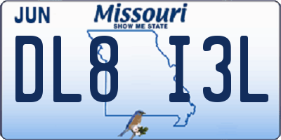 MO license plate DL8I3L