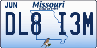 MO license plate DL8I3M
