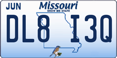 MO license plate DL8I3Q