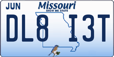 MO license plate DL8I3T