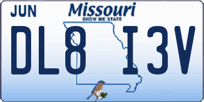MO license plate DL8I3V