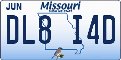 MO license plate DL8I4D