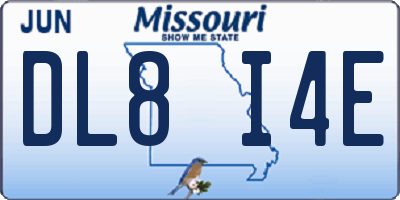 MO license plate DL8I4E