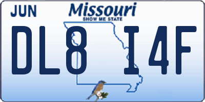 MO license plate DL8I4F