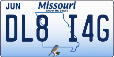 MO license plate DL8I4G