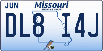 MO license plate DL8I4J