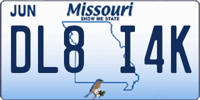 MO license plate DL8I4K