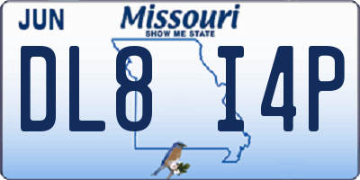 MO license plate DL8I4P