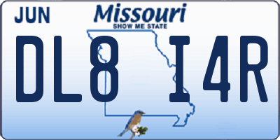 MO license plate DL8I4R