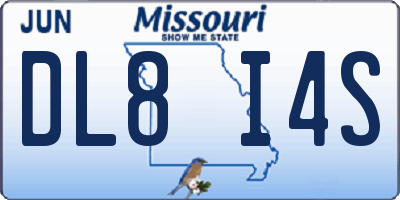MO license plate DL8I4S